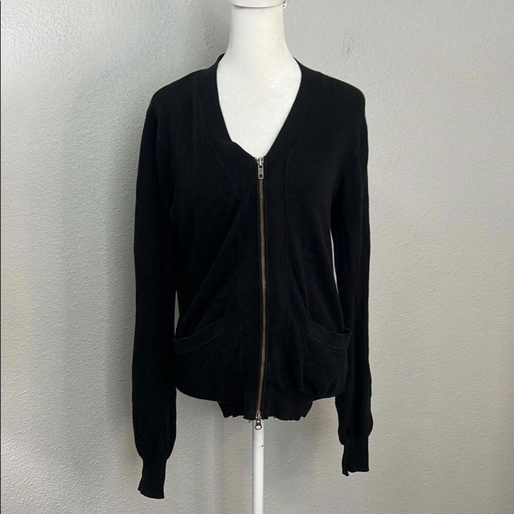 Opening Ceremony Textured Zipper Cardigan Black Size Small *flawed